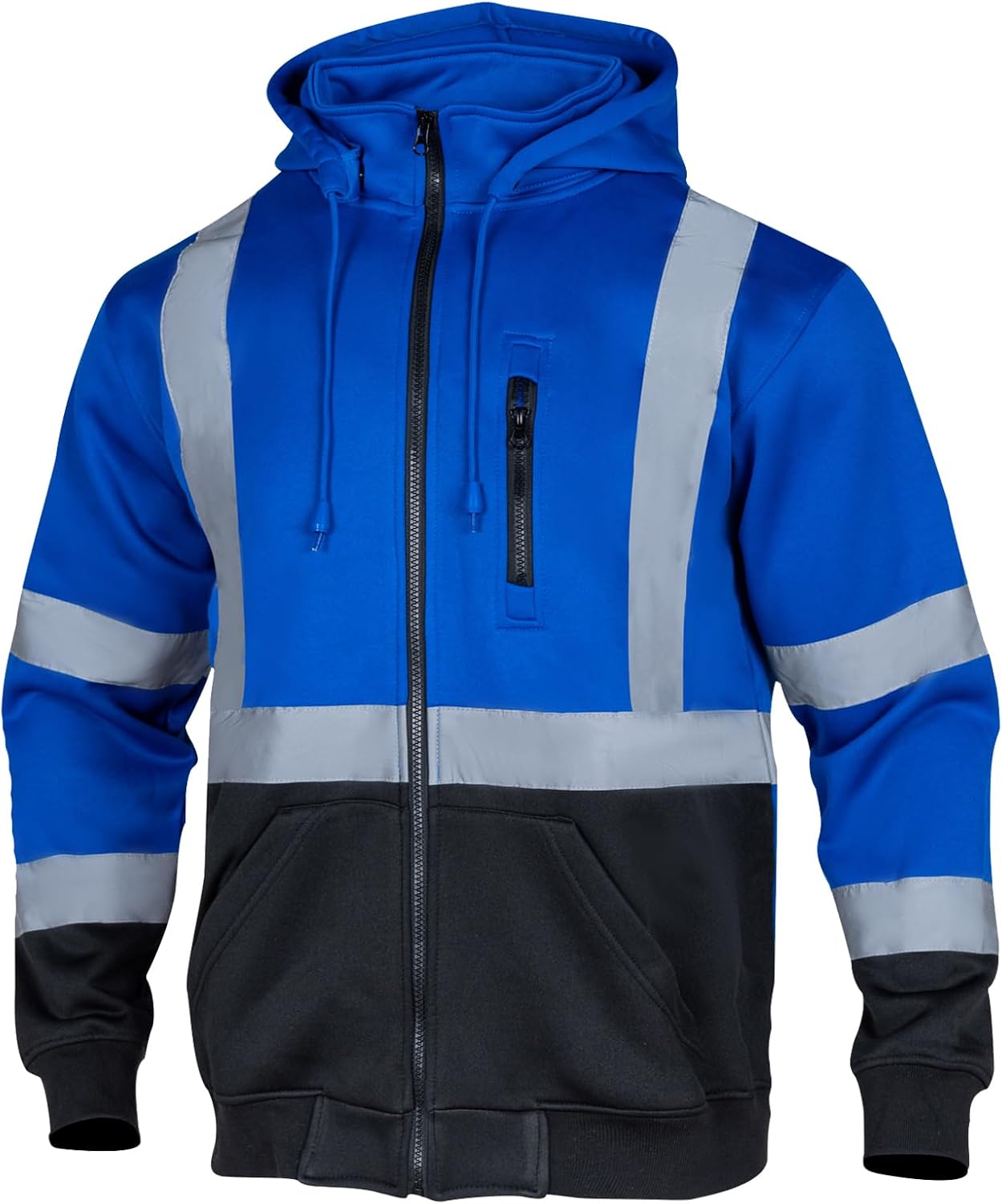 VENDACE High Visibility Reflective Safety Fleece Hoodie for Men