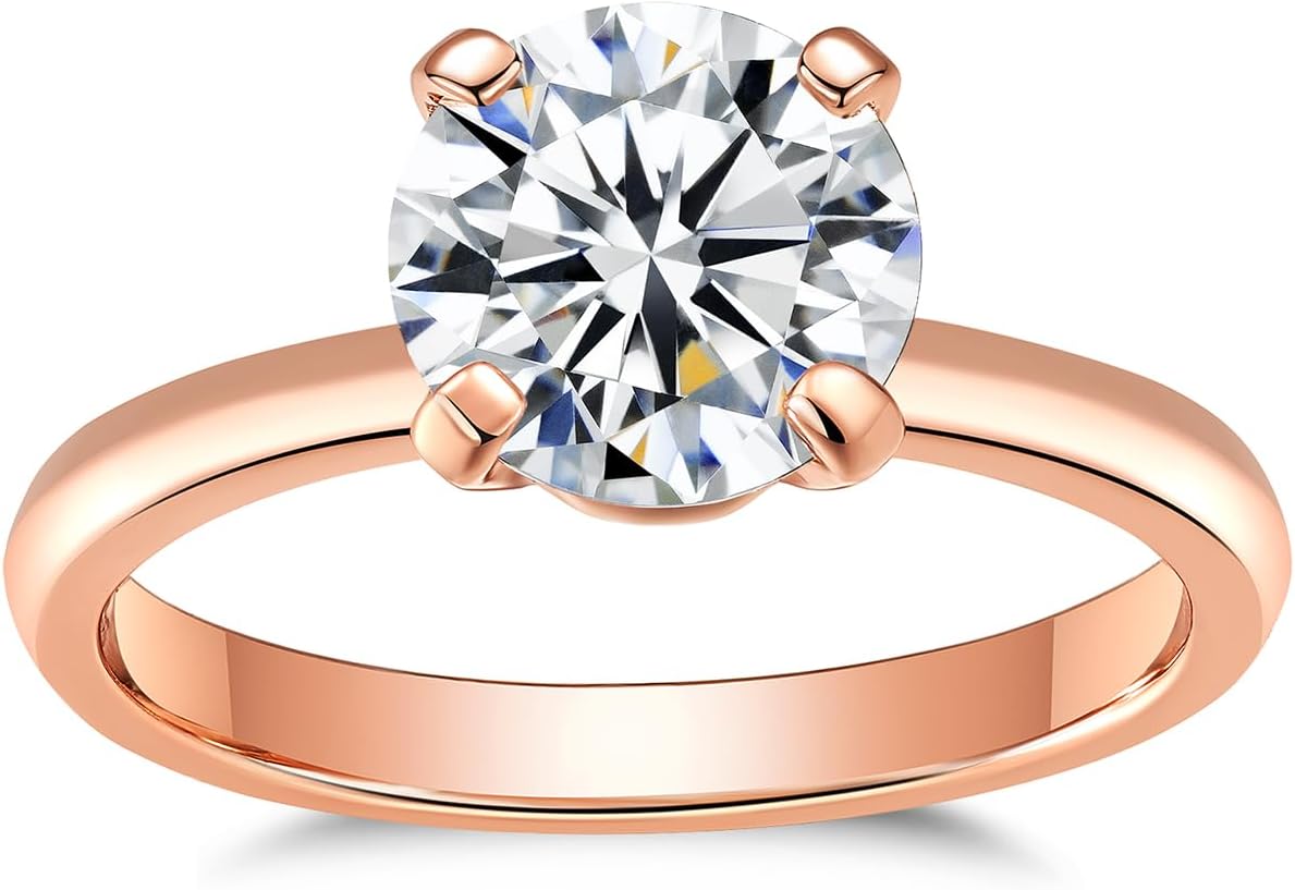 IMOLOVE Solitaire Moissanite Engagement Ring - 1CT D Color VVS1