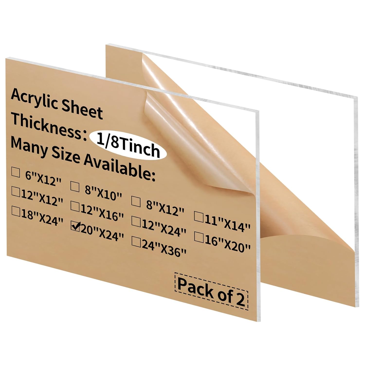 20 x 24 inch Clear Acrylic Sheets for DIY Craft Projects