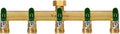 Garden Hose Splitter 5-Way Brass Manifold - Heavy Duty Outdoor Valve