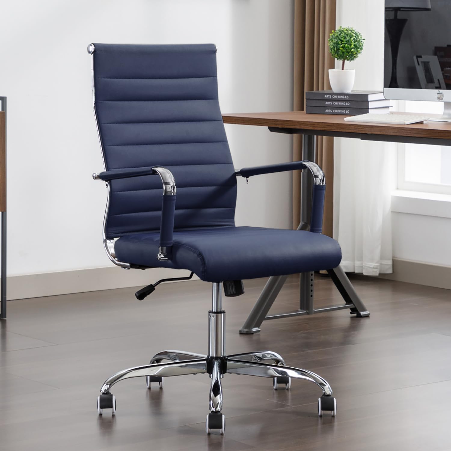 Ergonomic High Back Leather Office Desk Chair with Wheels