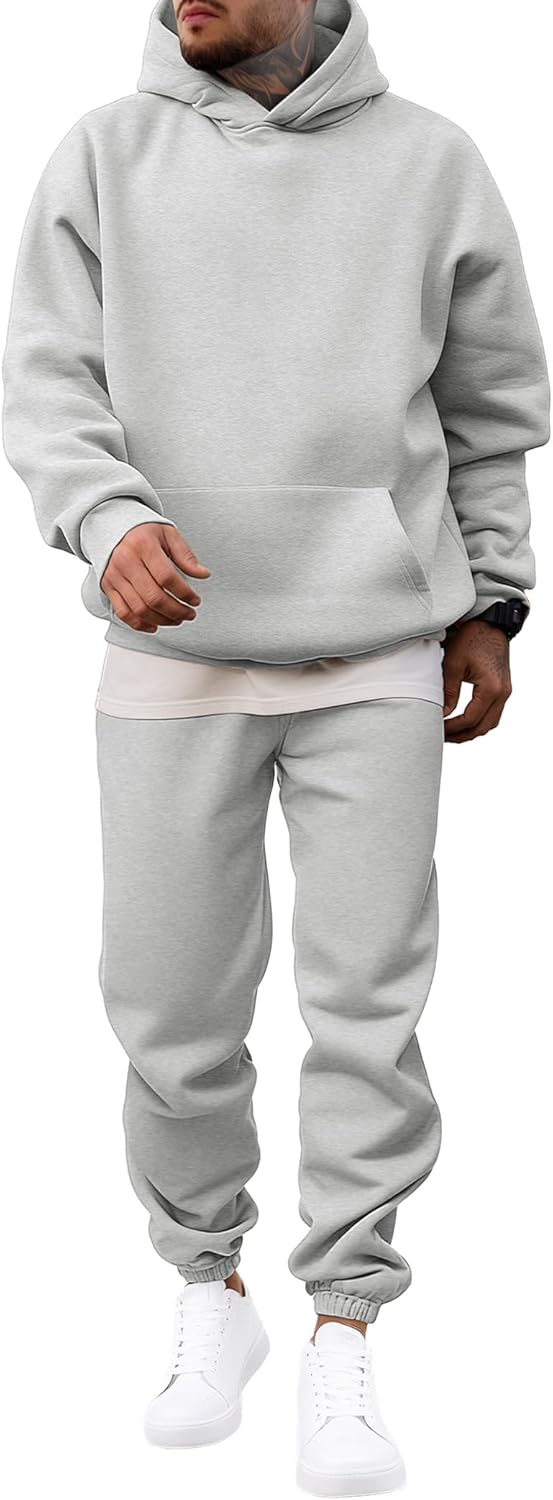 JMIERR Men's 2 Piece Outfits Hoodie Sweatshirt Tracksuit Set