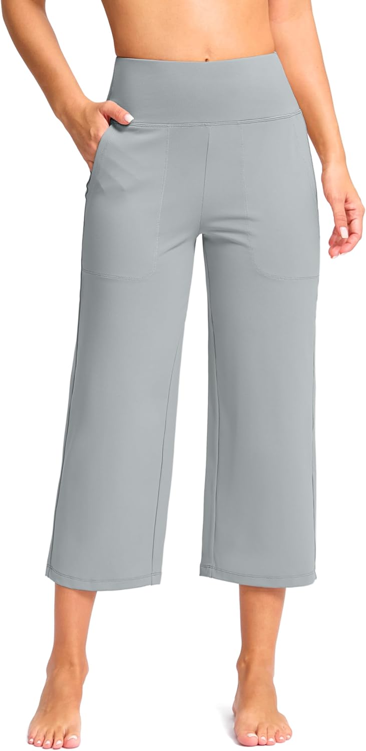 Women's Capri Pants with Pockets for Yoga and Casual Wear