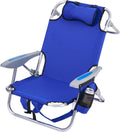 Portable Beach Chair for Adults with 4 Positions and Cooler Pouch