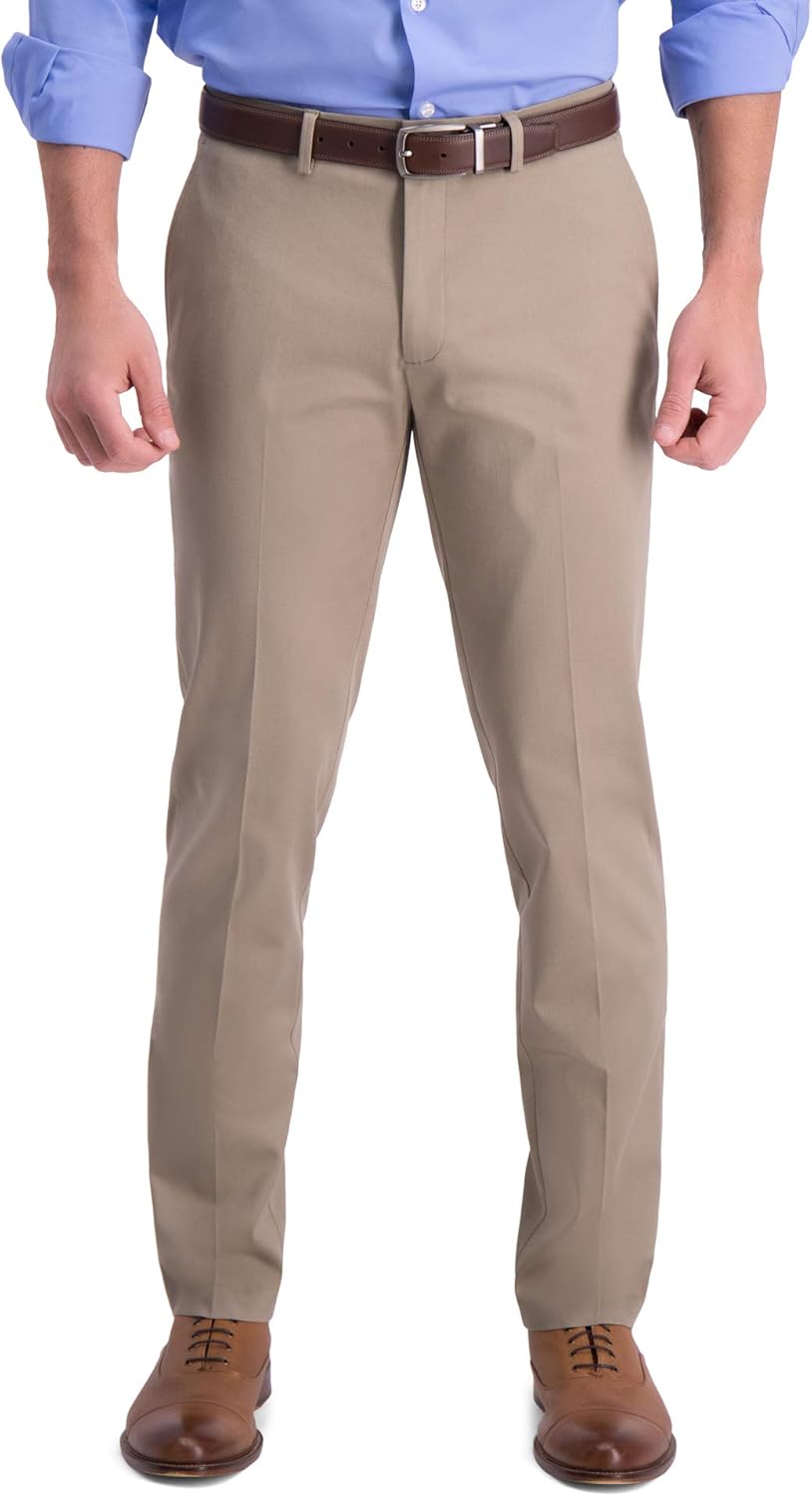 Haggar Men's Iron Free Premium Khaki Slim-Straight Fit Pants