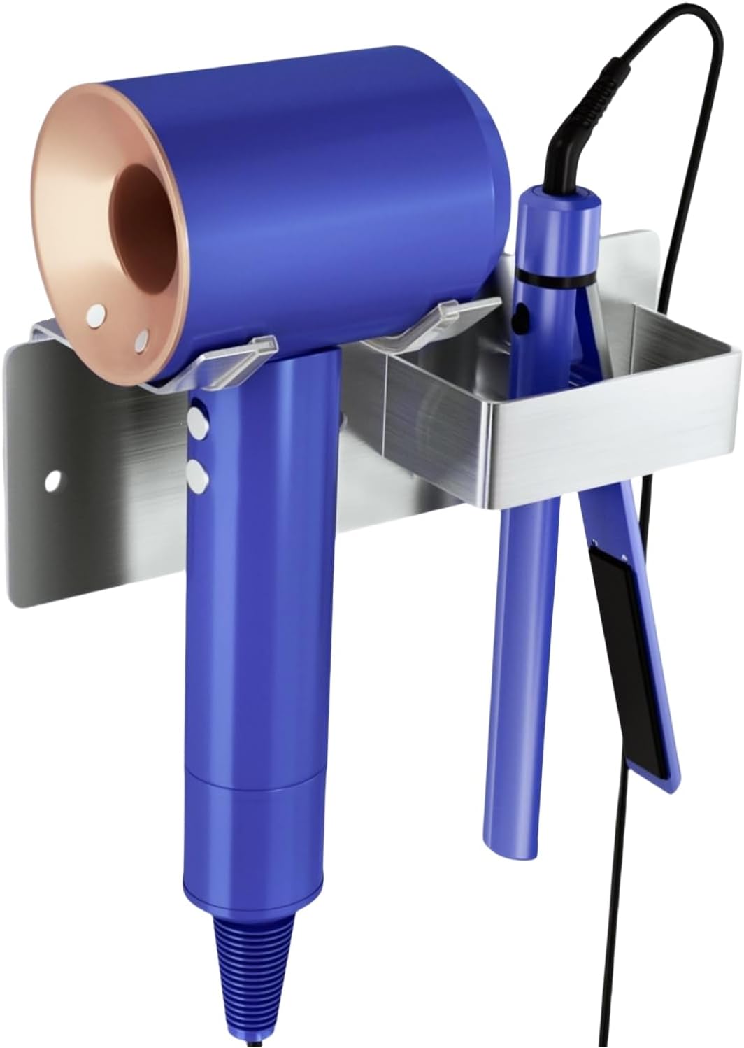 Stainless Steel Hair Dryer Holder - Space-Saving Organizer