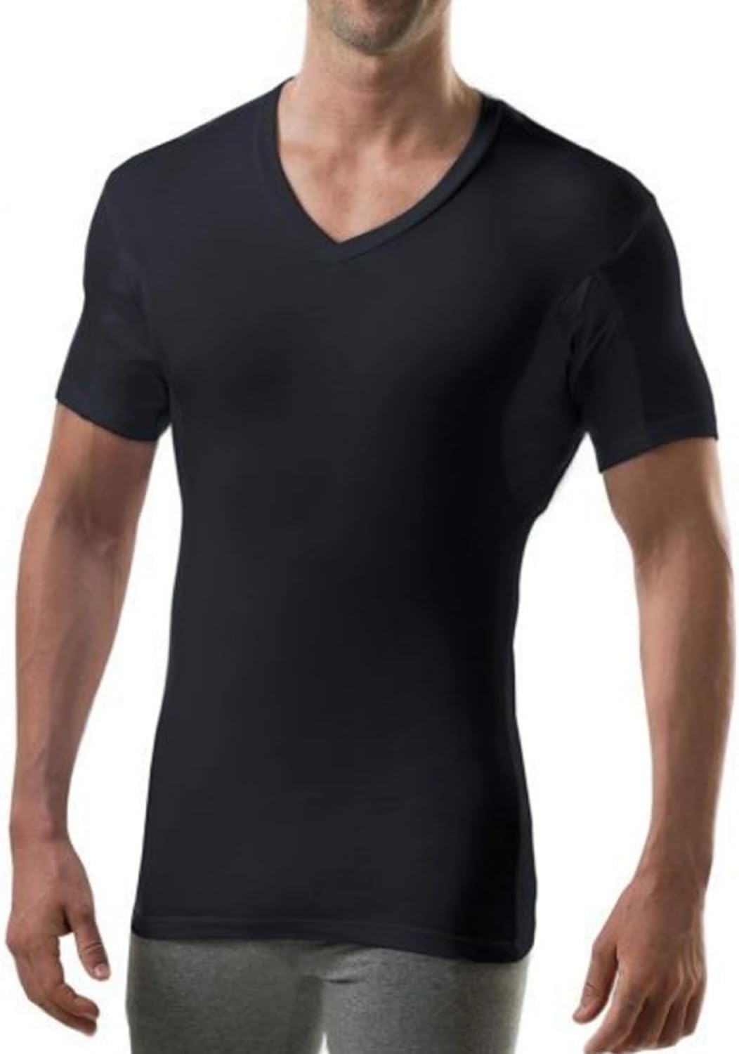 Men's Sweatproof Undershirt with Underarm Sweat Pads for Comfort