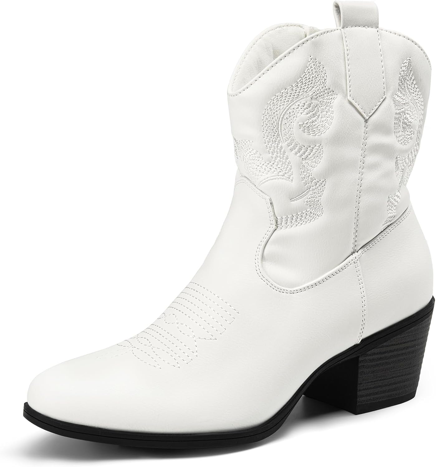 DREAM PAIRS Women's Cowboy Embroidered Ankle Boots for Style