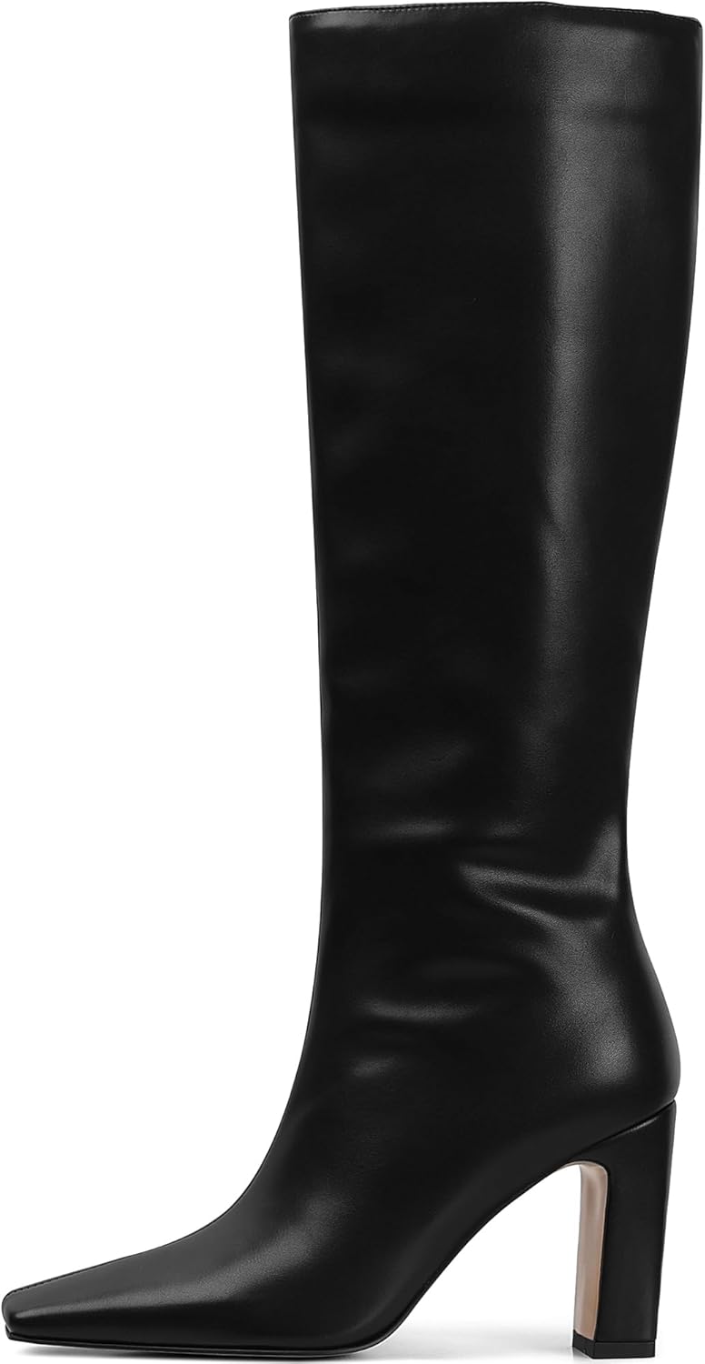 Lovee Cosee Knee High Boots for Women with Square Toe Design