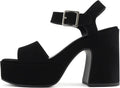 Soda Launch Women Open Toe Ankle Strap Platform Chunky High Heeled