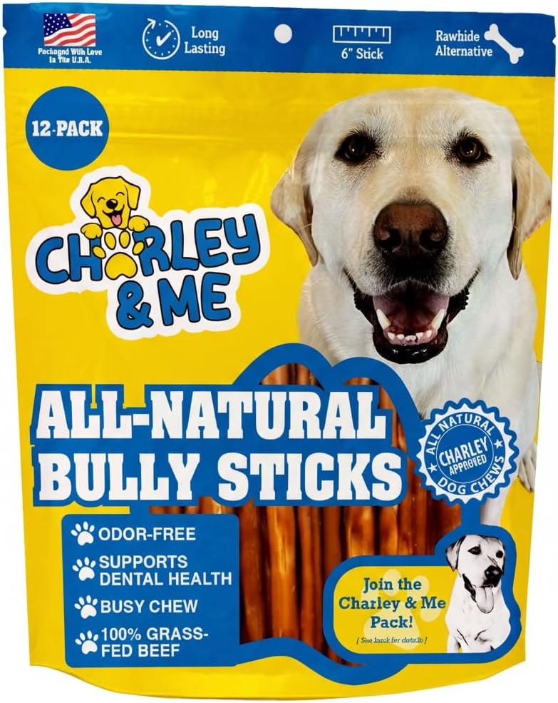 All-Natural Bully Sticks for Dogs - Low-Odor Chews Made in USA