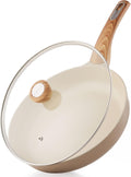 Ceramic Nonstick Frying Pan Skillet 11in with Lid - Healthy, Induction