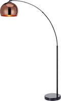 Mid-Century Modern Arc Floor Lamp with Faux Marble Base