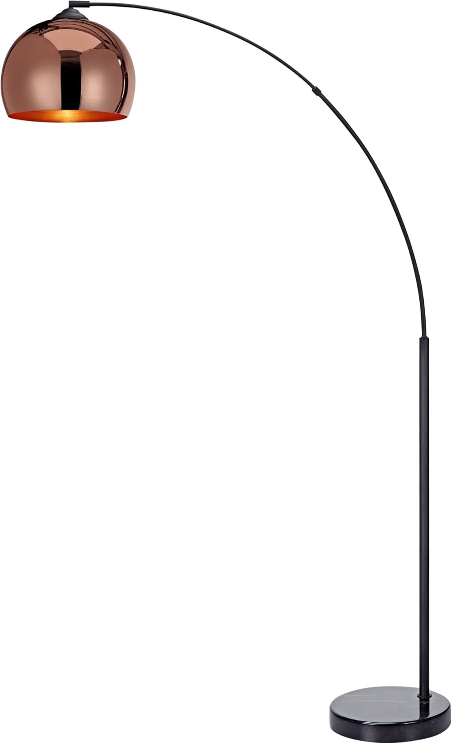 Mid-Century Modern Arc Floor Lamp with Faux Marble Base