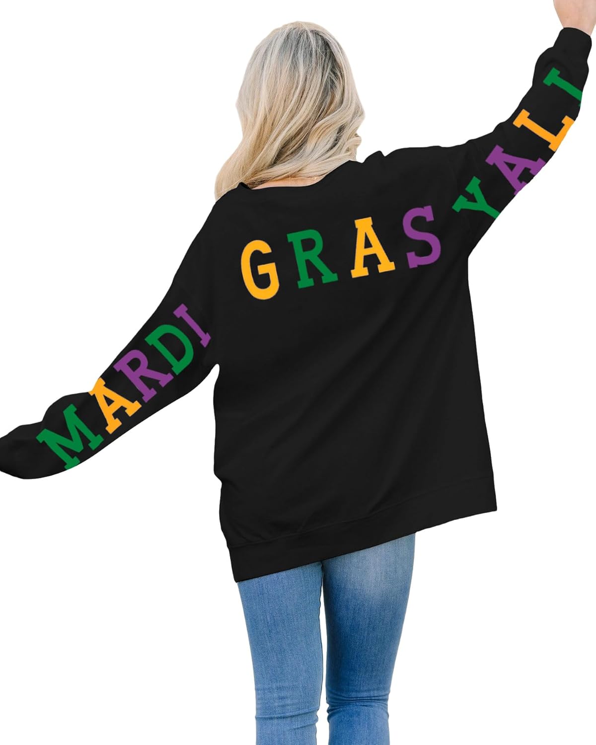 Fun Mardi Gras Yall Sweatshirt by LUKYCILD