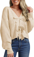Saodimallsu Womens Bow Sweater for Cozy Fall Fashion Trends