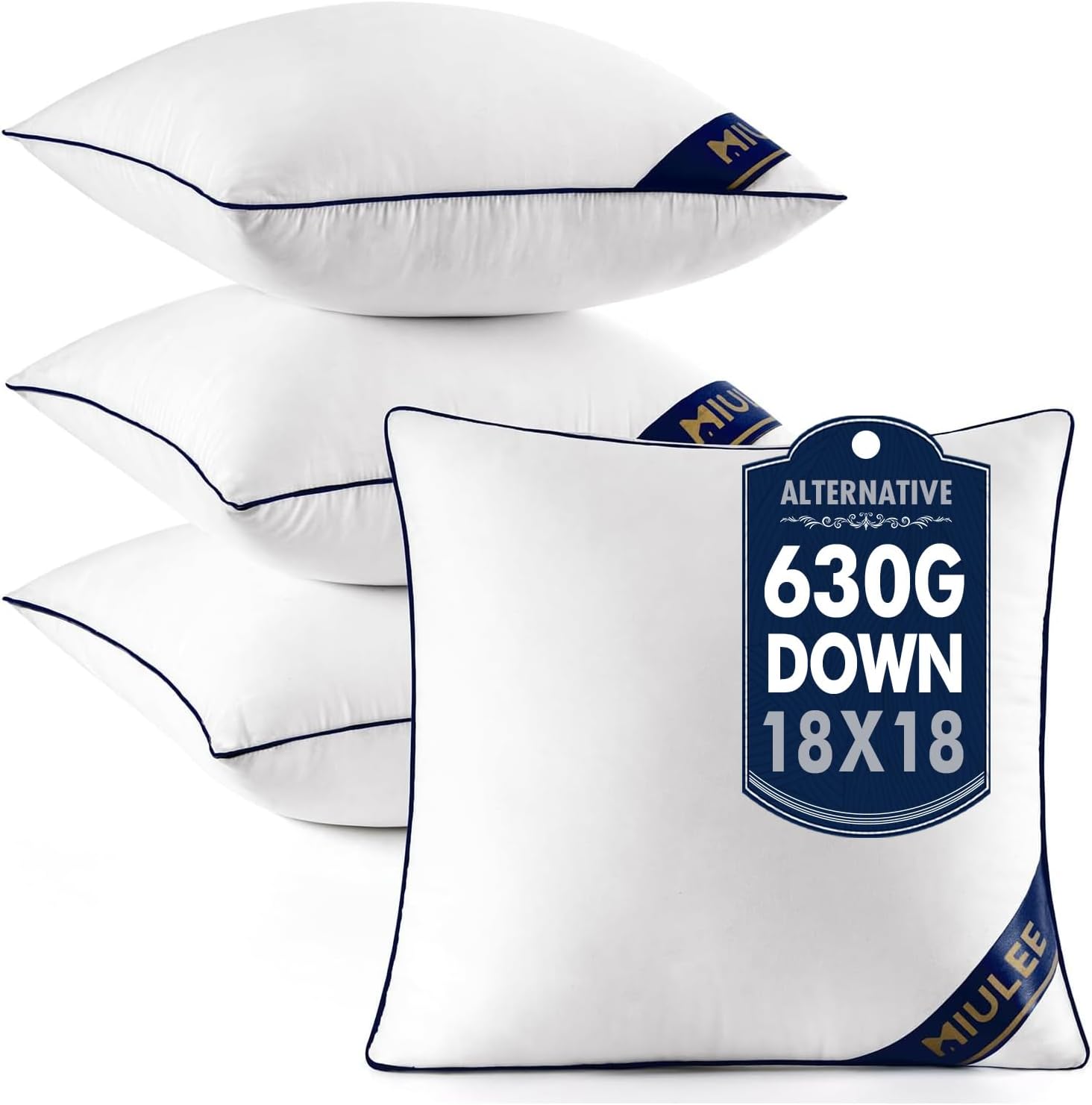 MIULEE 18x18 Pillow Inserts Set of 4 for Cozy Home Decor