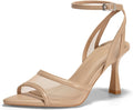 Coutgo Women's Summer Mesh Kitten Heels Sandals for Chic Style