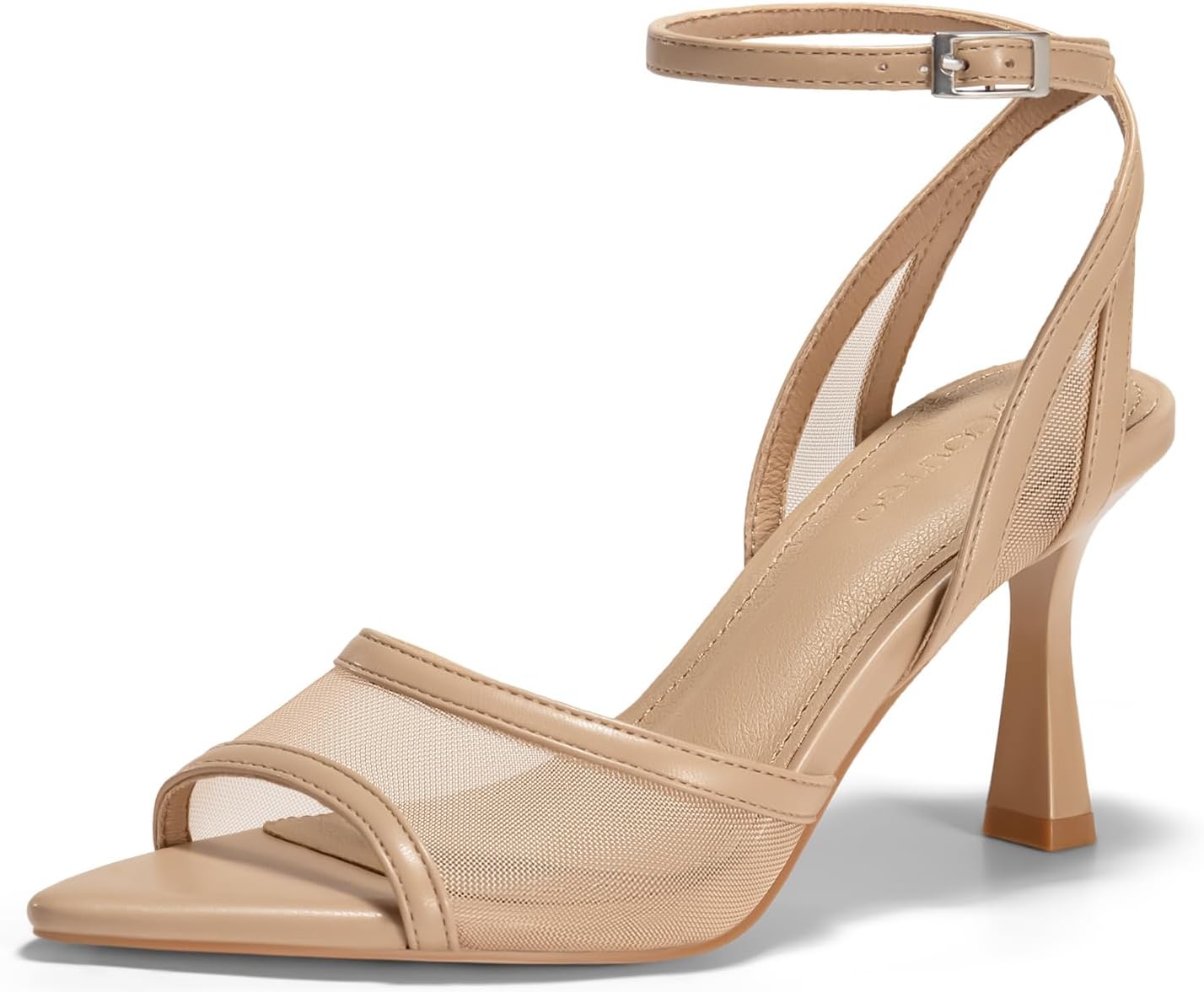Coutgo Womens Mesh Kitten Heels Sandals for Summer Style