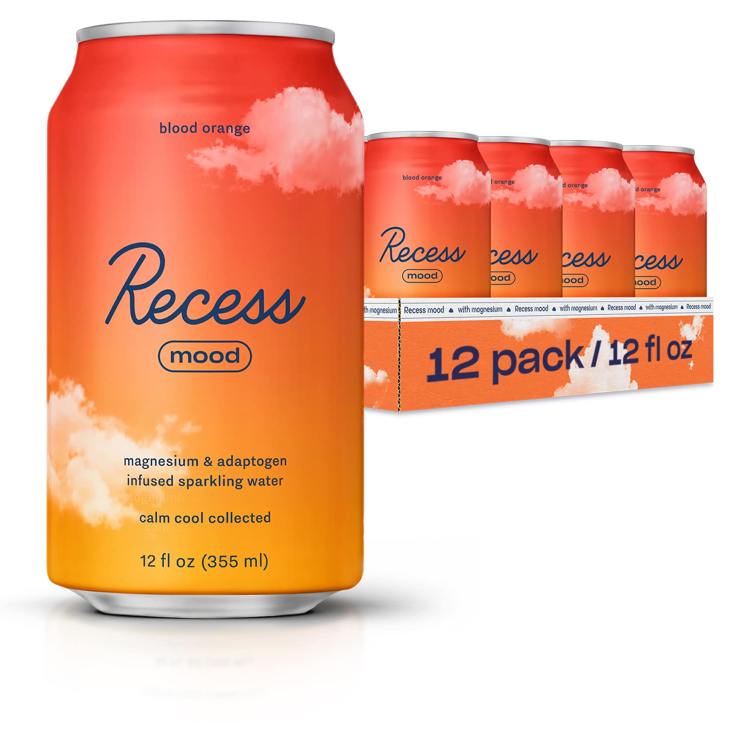 Recess Mood Magnesium Drink for Relaxation, Blood Orange Flavor