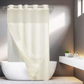 Spa Luxury: Dotted Waffle Weave Shower Curtain - Hotel Grade, Snap Liner.