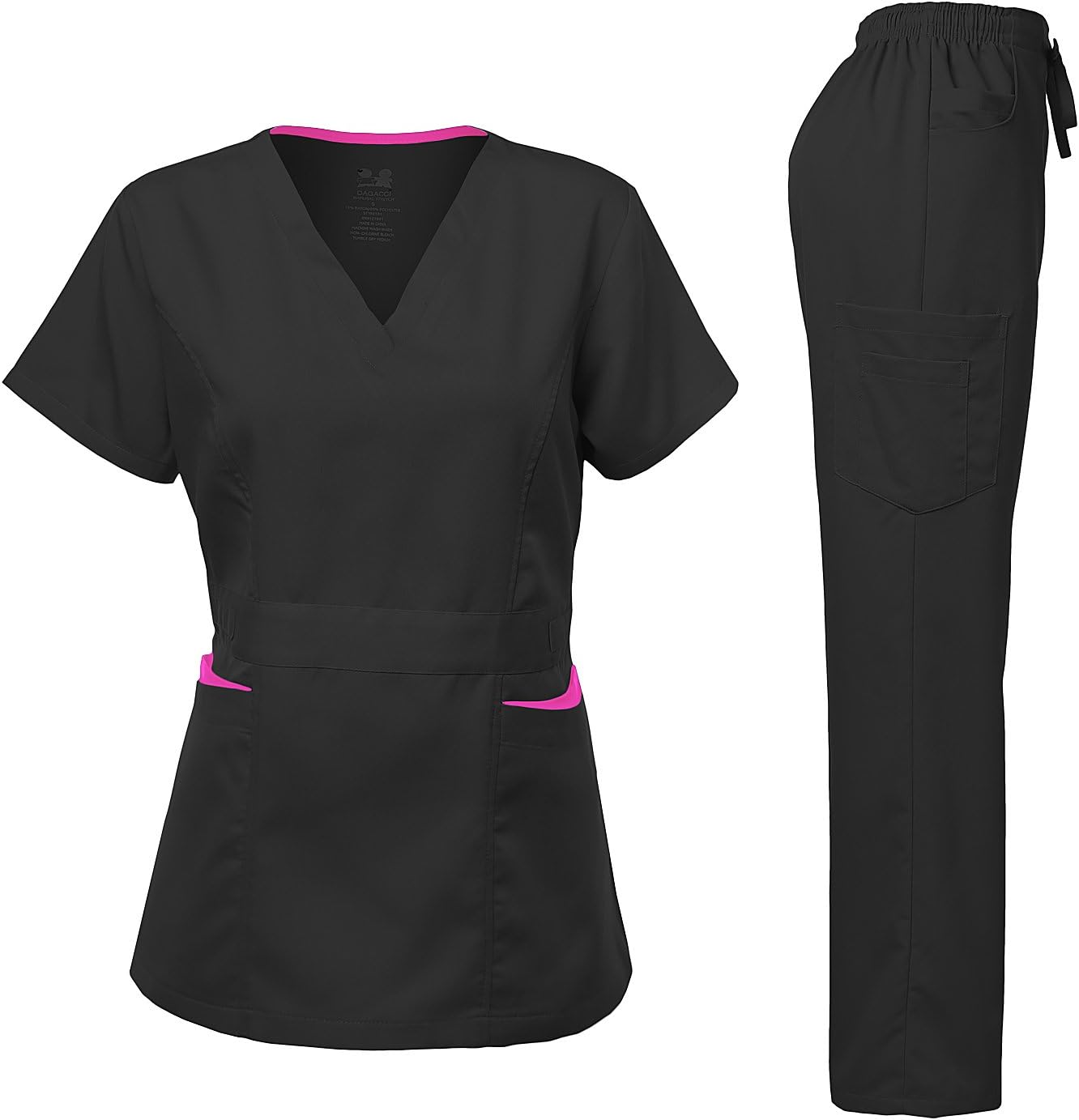 Ultra Soft Women's Scrubs Set with Contrast Pocket for Comfort
