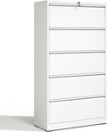 Locking Filing Cabinet 5 Drawer Lateral File Cabinet - Secure Heavy