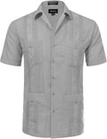 Allsense Men's Short-Sleeve Cuban Guayabera Shirt - Timeless