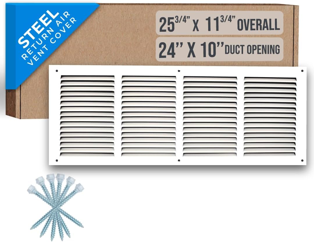 Fits 24x10 Duct Opening Steel Return Air Grille for HVAC