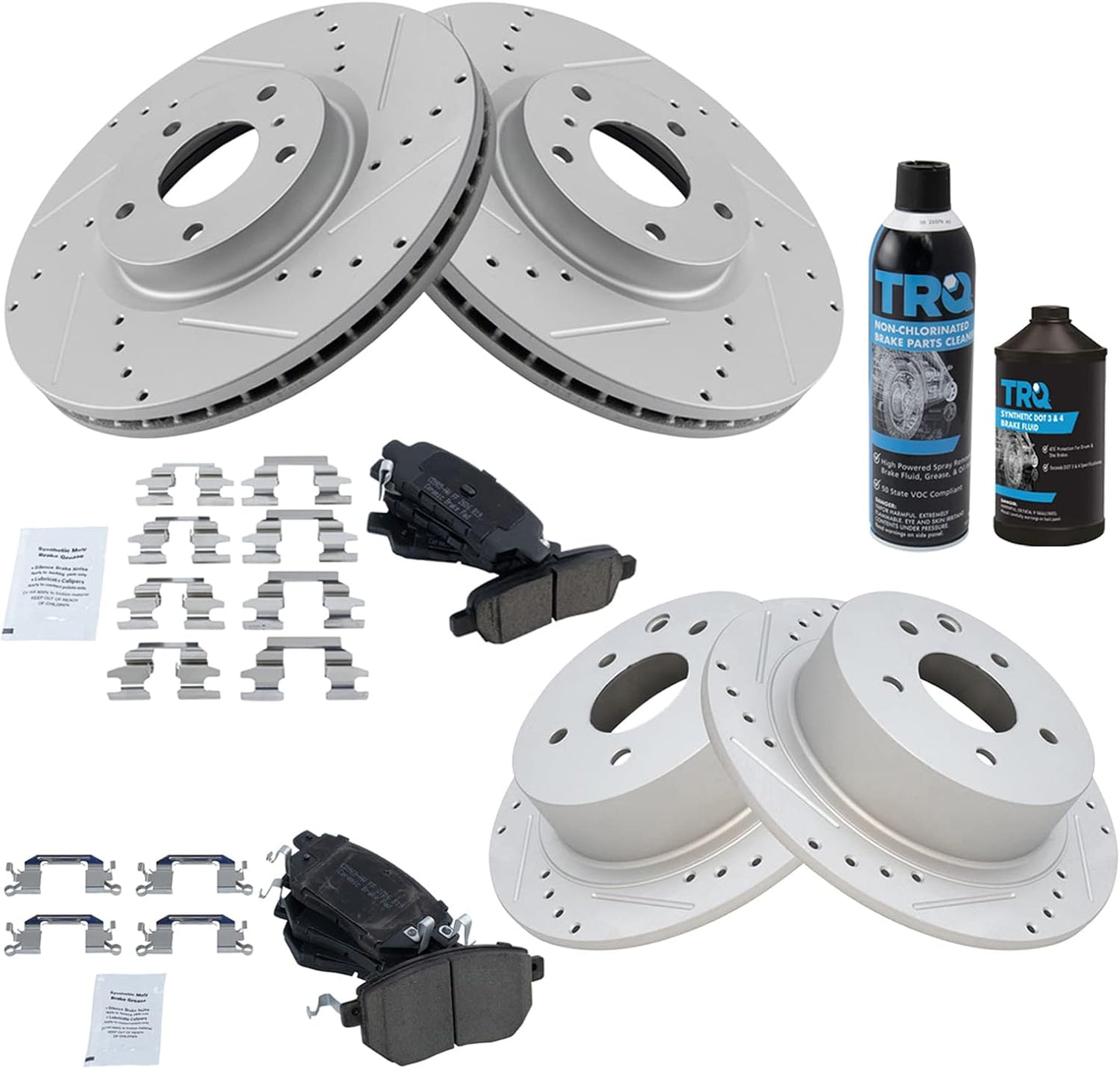 TRQ Performance Brake Pad & Rotor Kit for Nissan Altima & Maxima
