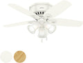 Hunter Fan 42 in Low Profile Snow White Ceiling Fan with LED - Quiet