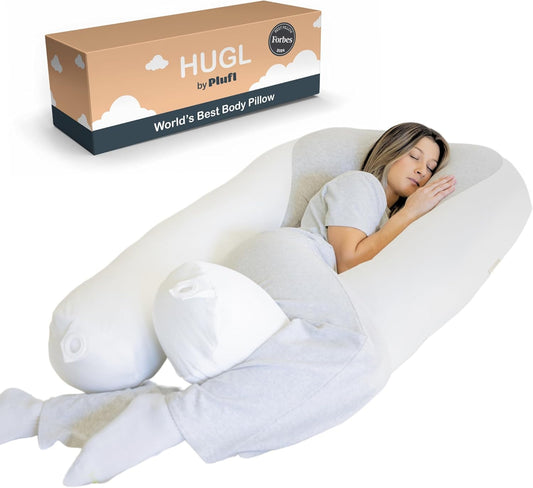 Hugl Cooling Body Pillow for Adults with Memory Foam Support
