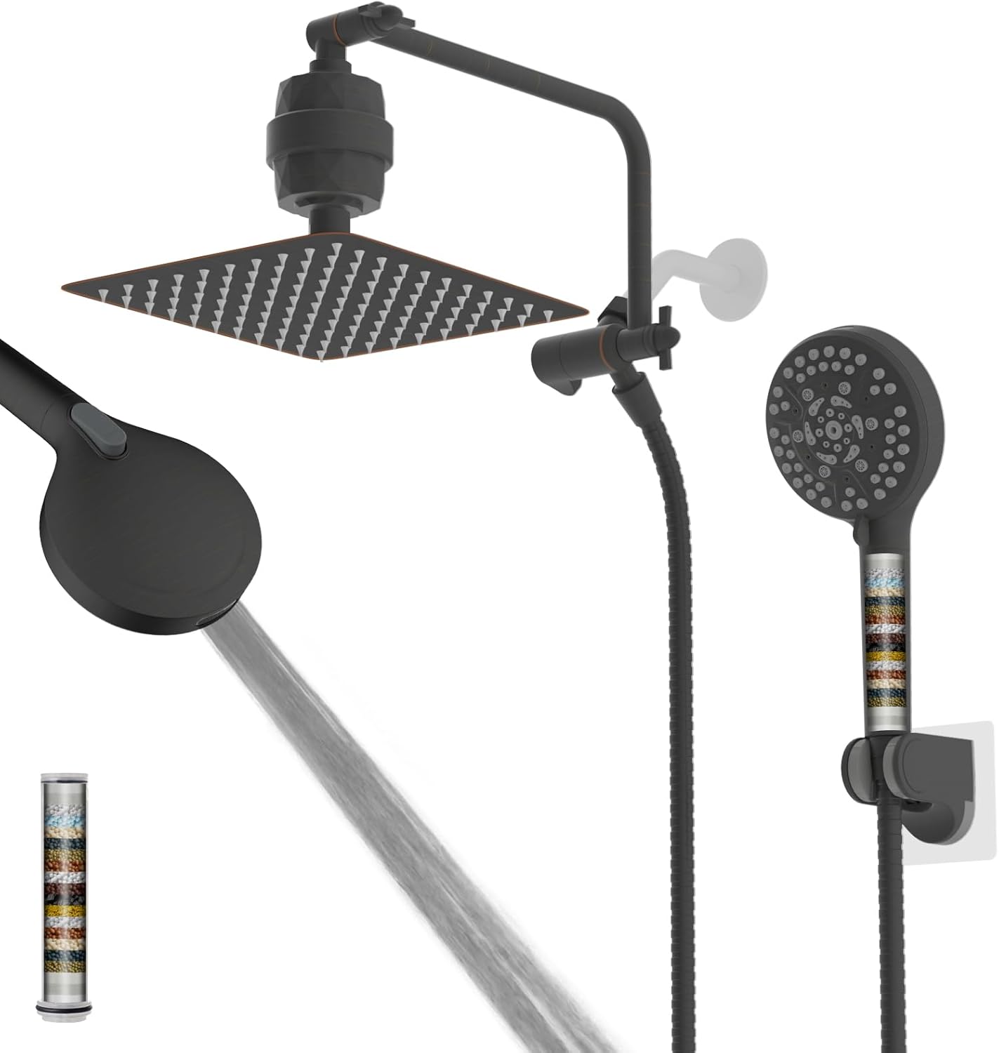 Filtered Shower Head Combo with 20 Stage Filter and 10 Sprays
