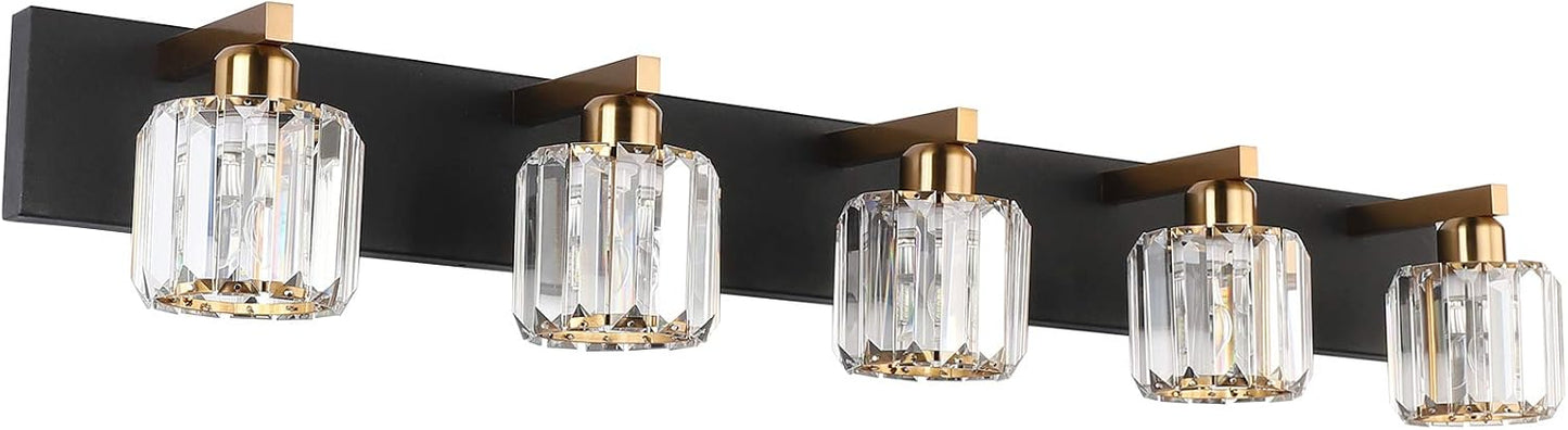 Aipsun Crystal Bathroom Vanity Light - 5 Lights for Elegance