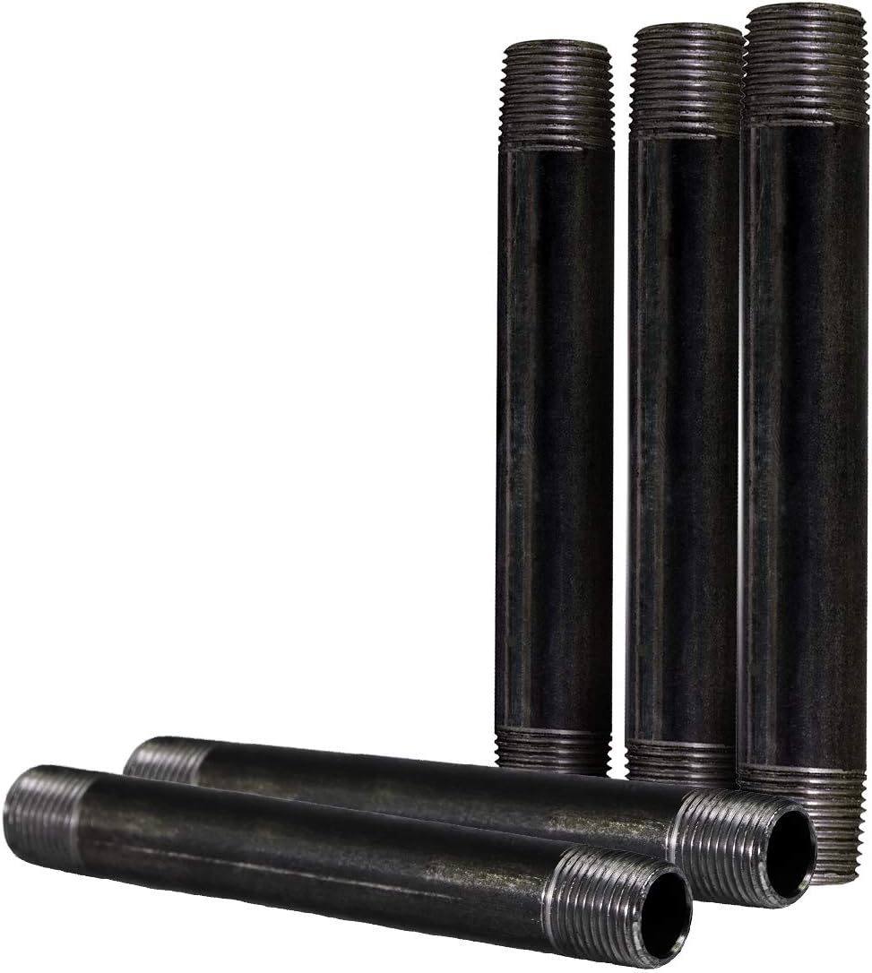 Everflow Supplies NPBL2012-5 Black Nipple Pipe for DIY Projects