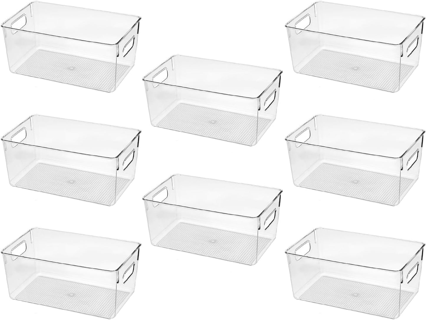 Clear Plastic Storage Bins for Kitchen and Home Organization