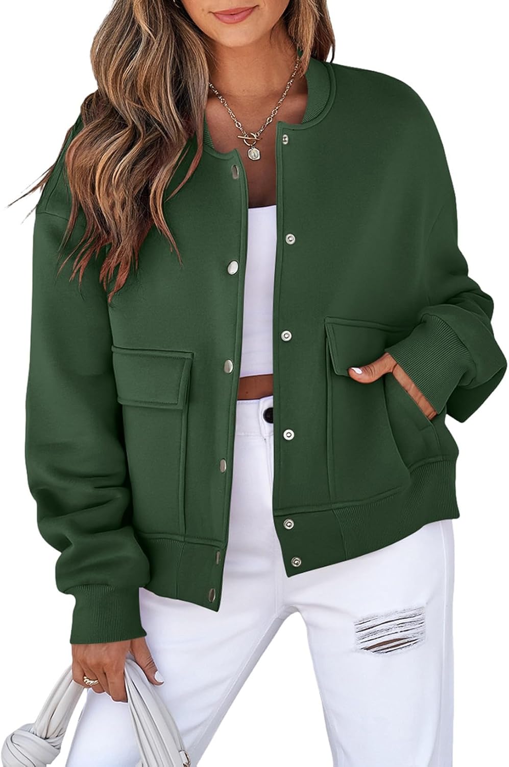 EVALESS Womens Jacket 2025 Fall Winter Long Sleeve Shacket