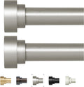 Silver Curtain Rods 2 Pack 36 to 120 in Telescoping Rods - Heavy Duty