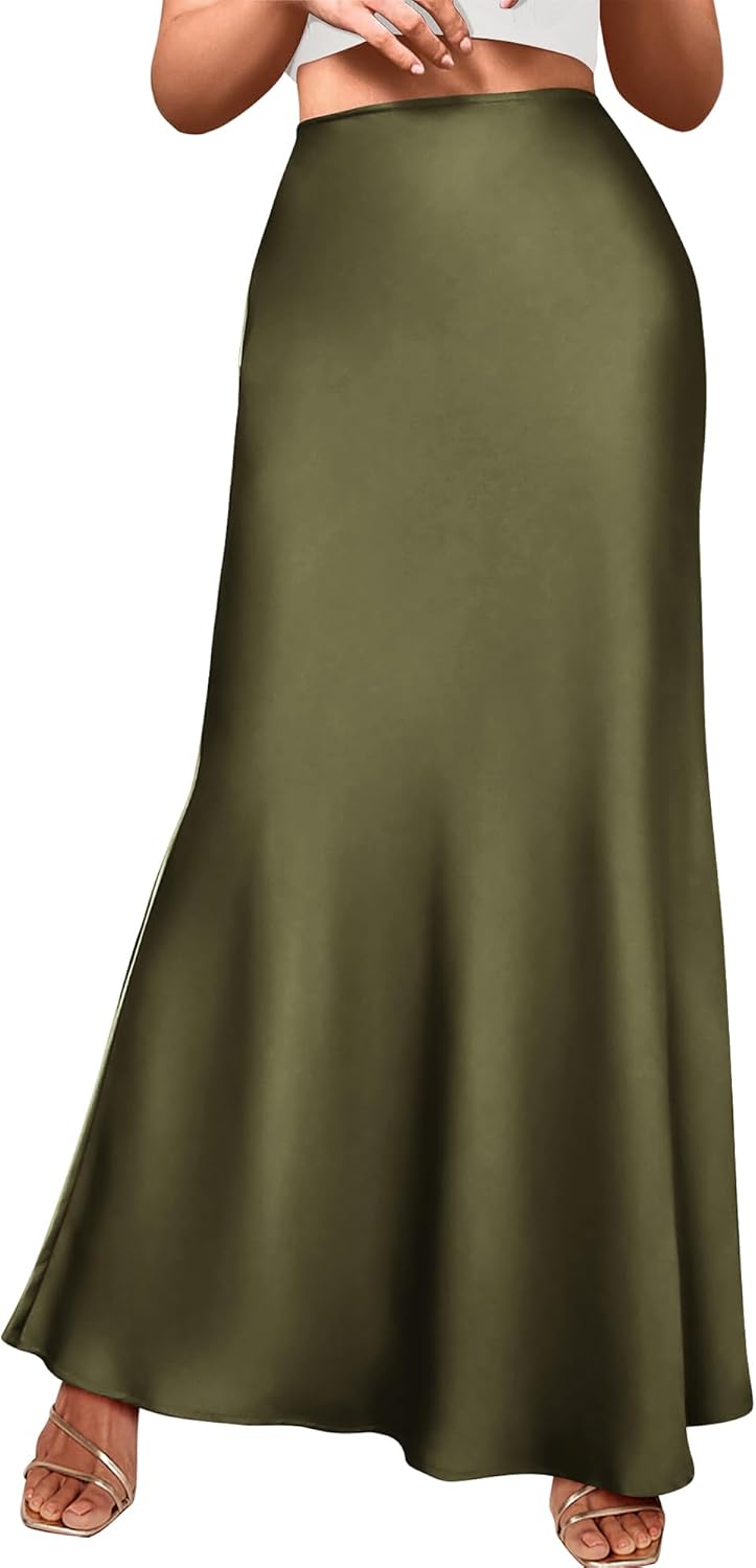 BTFBM Womens Fall Skirts High Waisted Mermaid Maxi Style