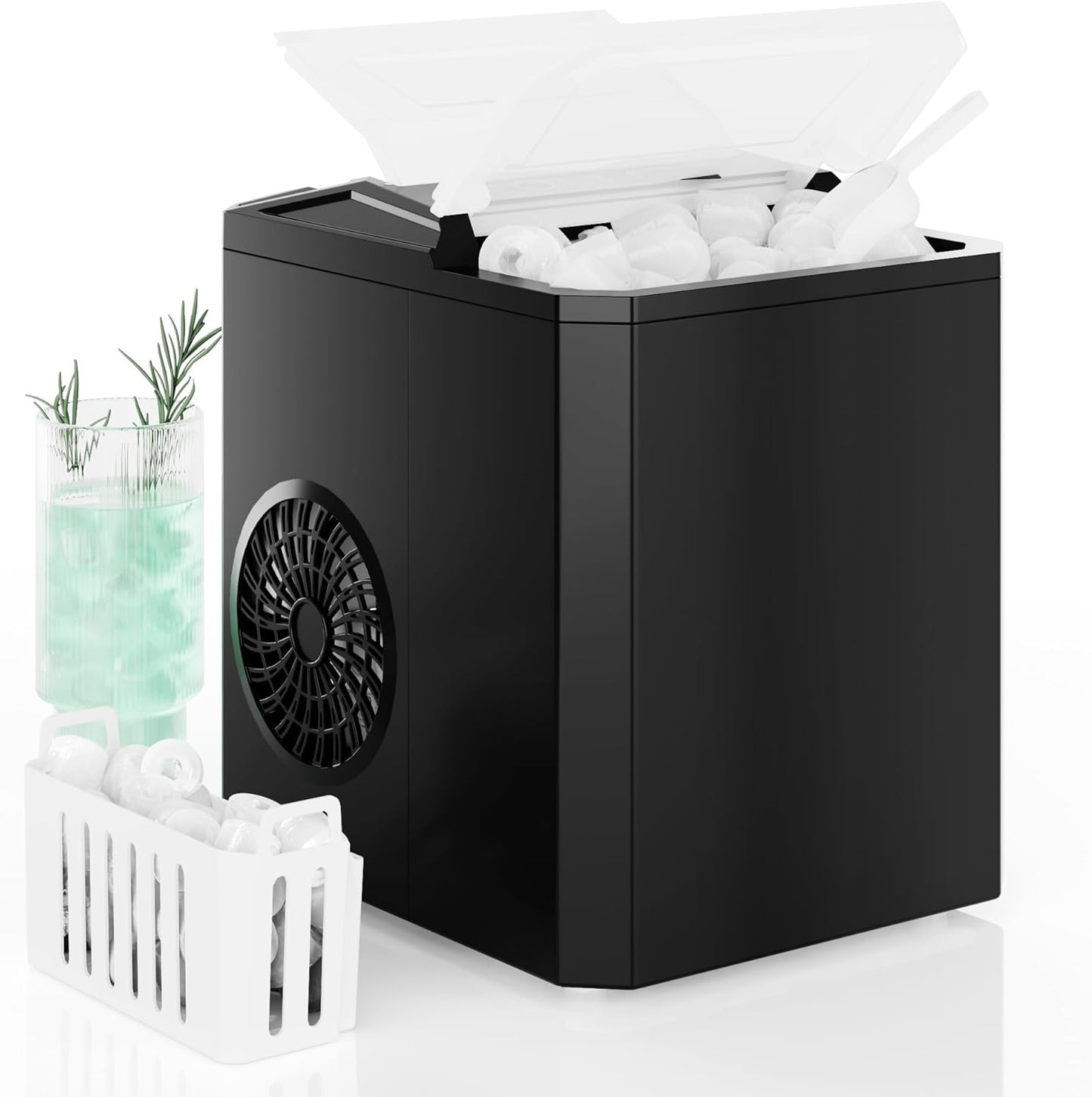 DUMOS Countertop Ice Maker: Fast, Portable, and Self-Cleaning