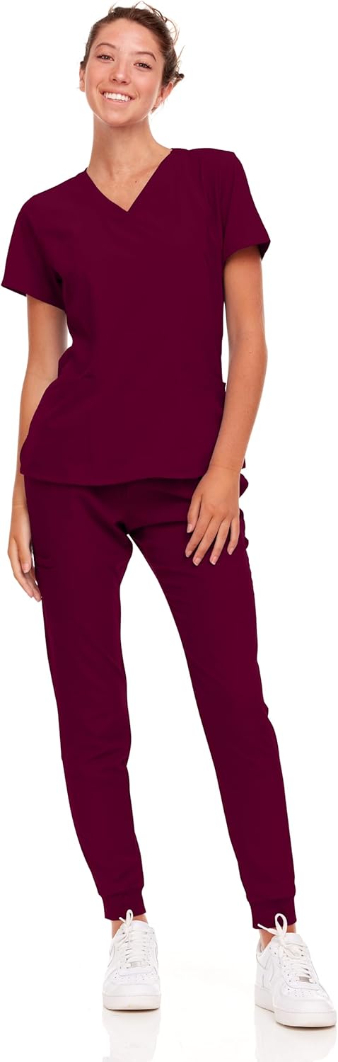 Natural Uniforms Womens Cool Stretch Jogger Scrub Set for Comfort