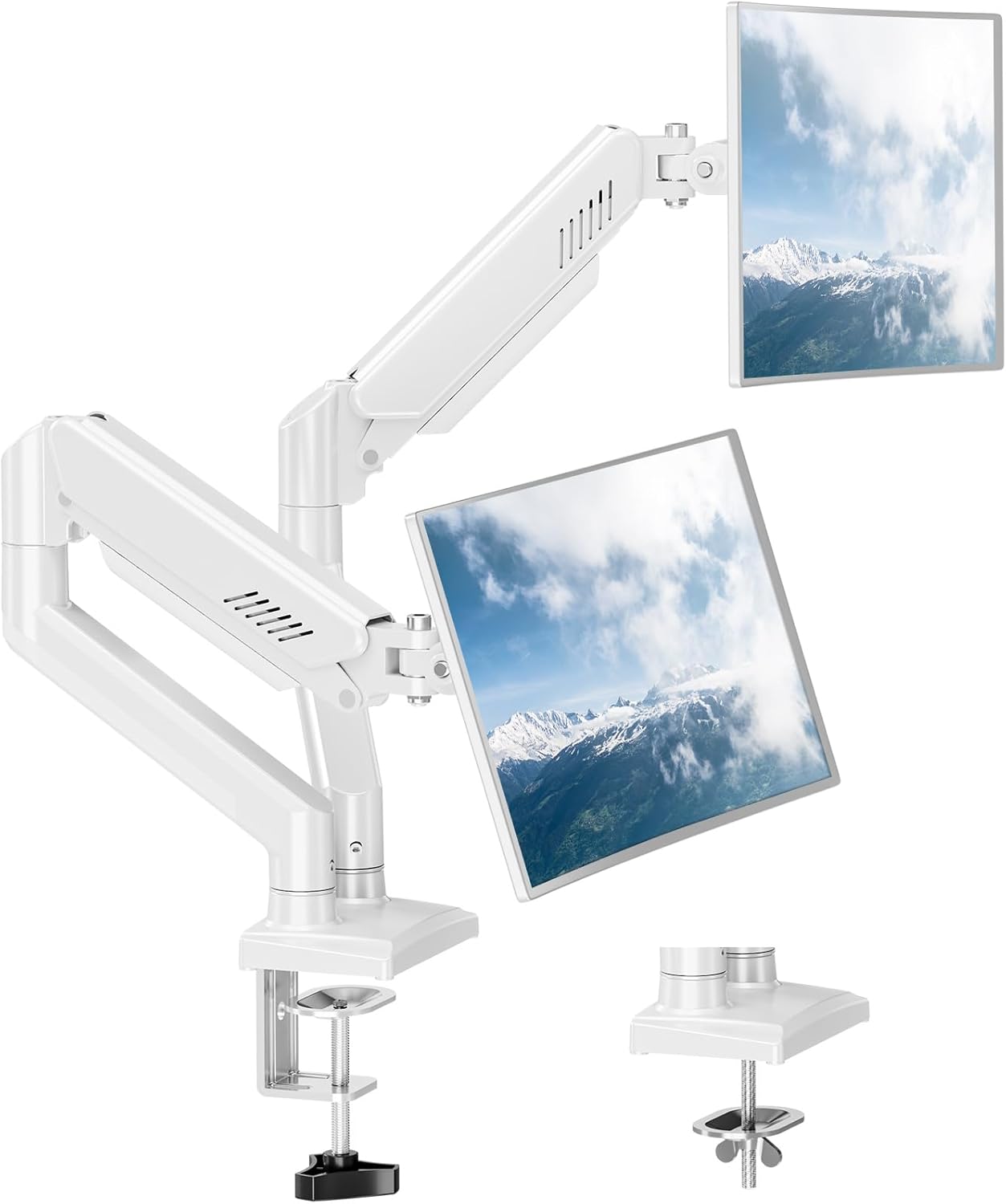 Dual Monitor Mount for 17 to 32 Inch Screens - Full Motion Arm