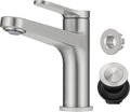 Indy Single Handle Bathroom Sink Faucet in Spot-Free Brushed Nickel