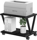 Retro Desktop Printer Stand 2-Tier Wood Shelf - Space-Saving Desk