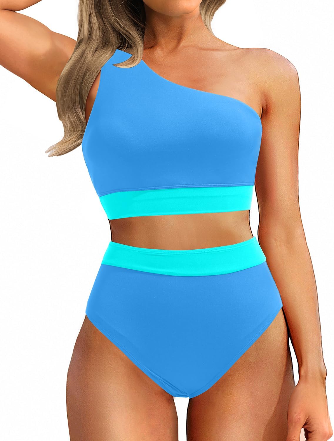 Holipick Women One Shoulder High Waisted Bikini Sets for Summer
