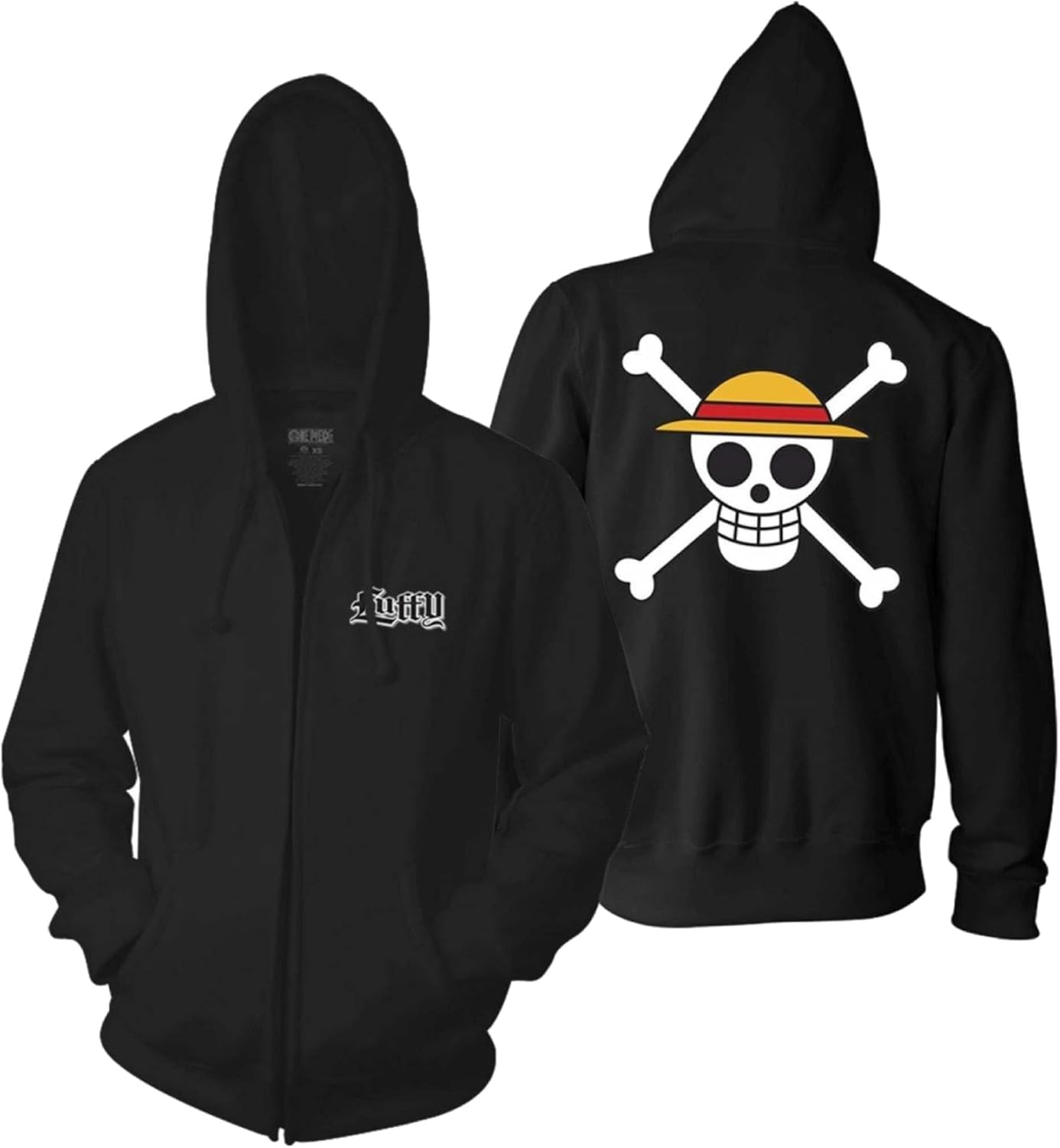 Luffy Straw Hat Hoodie - Cozy Fleece Zip Jacket