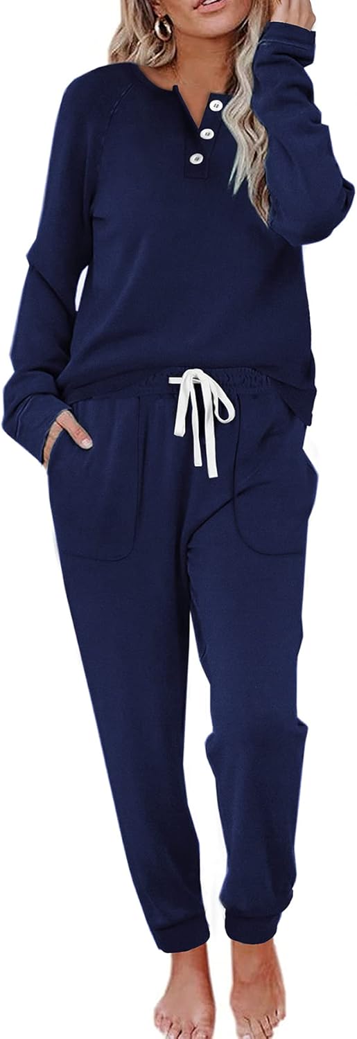 WIHOLL Two Piece Outfits for Women Lounge Sets with Pockets