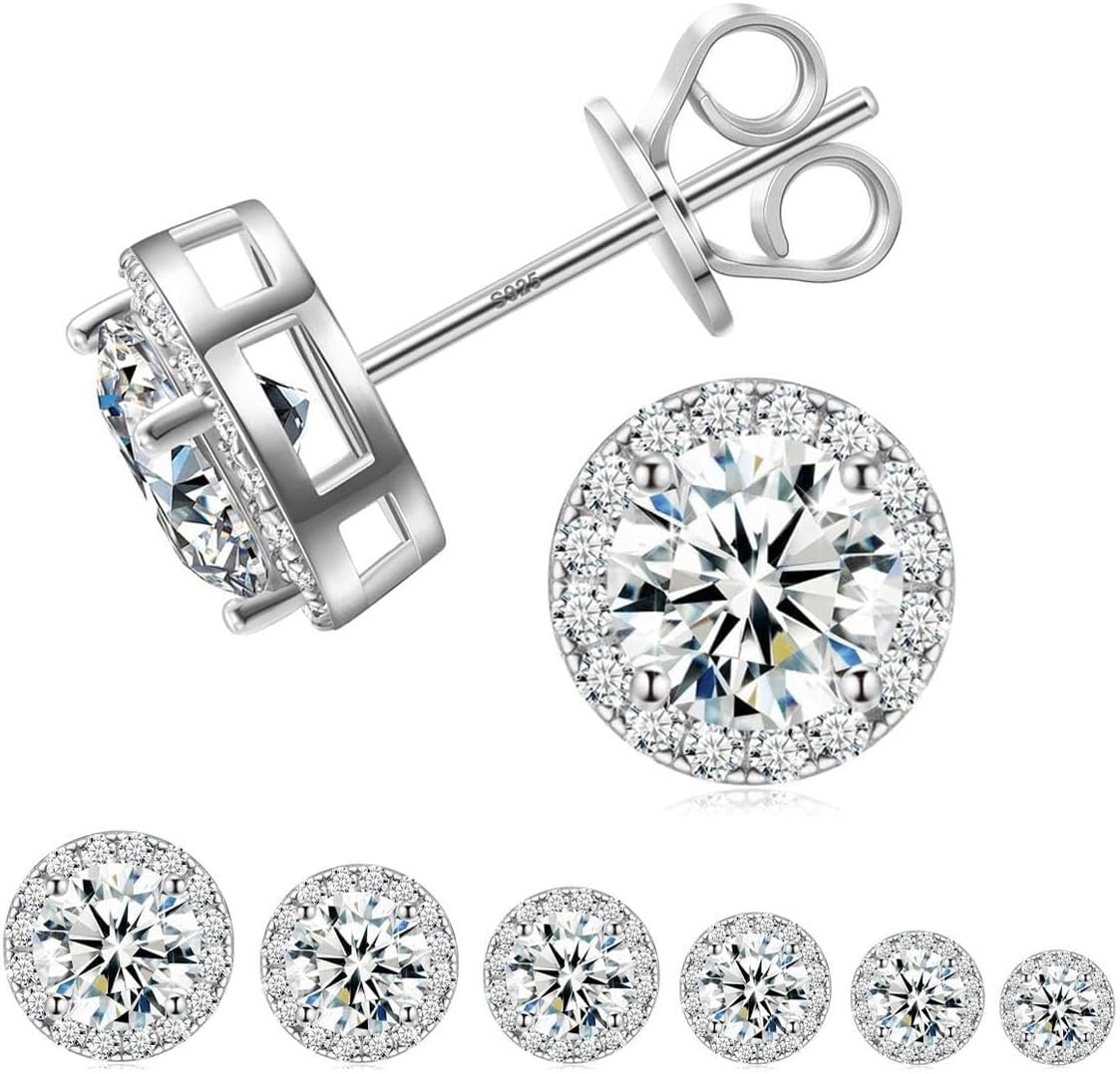 Jewelry Moissanite Stud Earrings in S925 Sterling Silver Gift