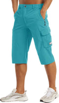 MAGCOMSEN Men's Workout Gym Shorts 3/4 Capri Pants - Quick Dry Fit