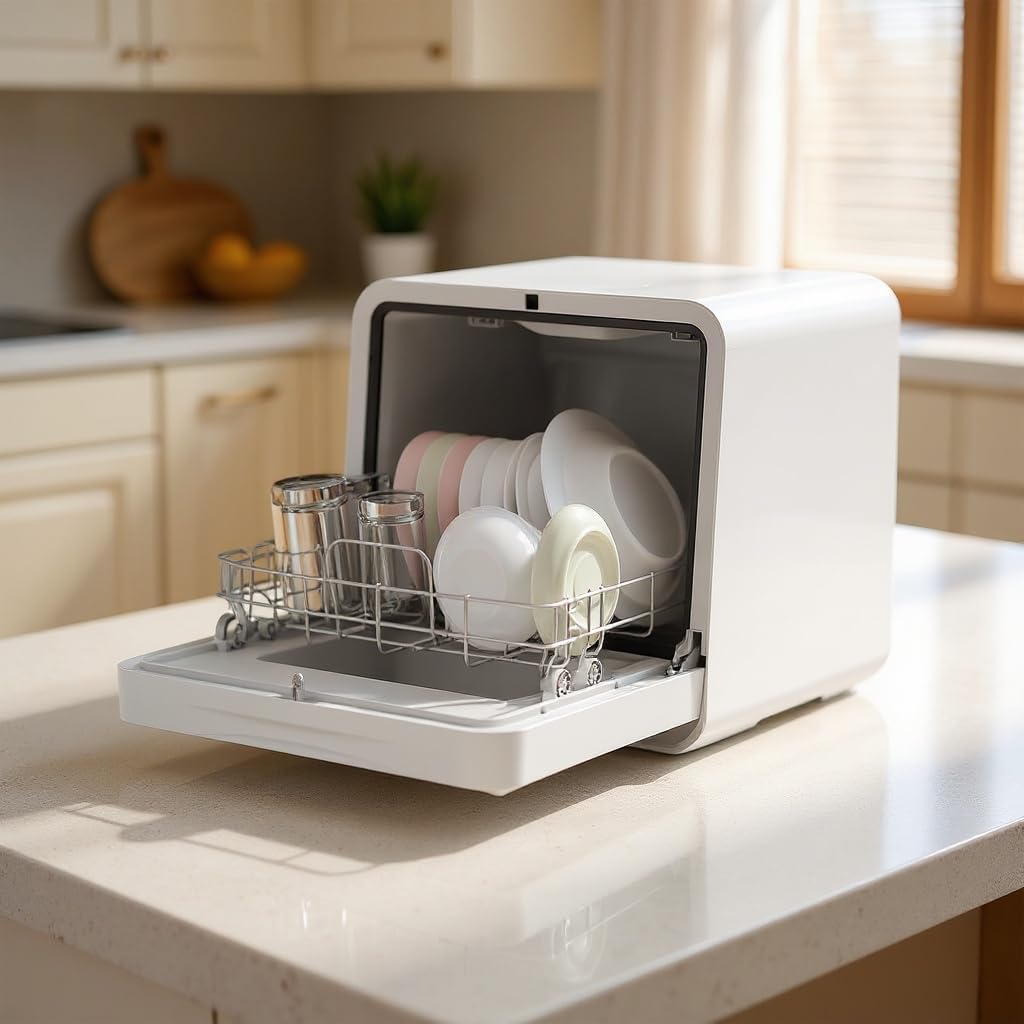 Portable Countertop Dishwasher with 7 Washing Programs for RVs
